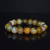 FBT - Natural Coffee Stripe Facet Agate Onyx Unisex Bracelets - FashionByTeresa